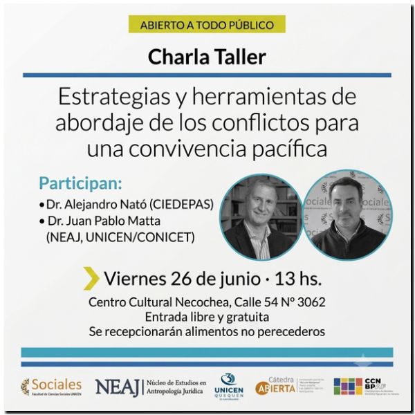 Charla-Taller en Necochea: Abordaje Pacífico de los Conflictos