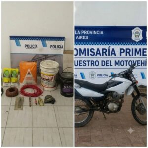 Doble victoria policial en Necochea y Quequén: recuperan moto y materiales robados
